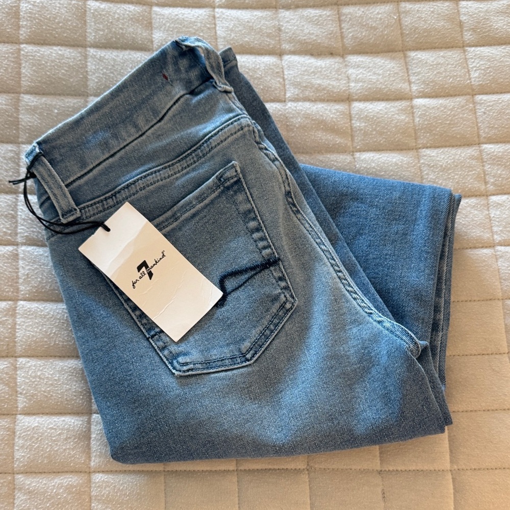 7 For All Mankind Kimmie Light Blue Straight Leg Jeans